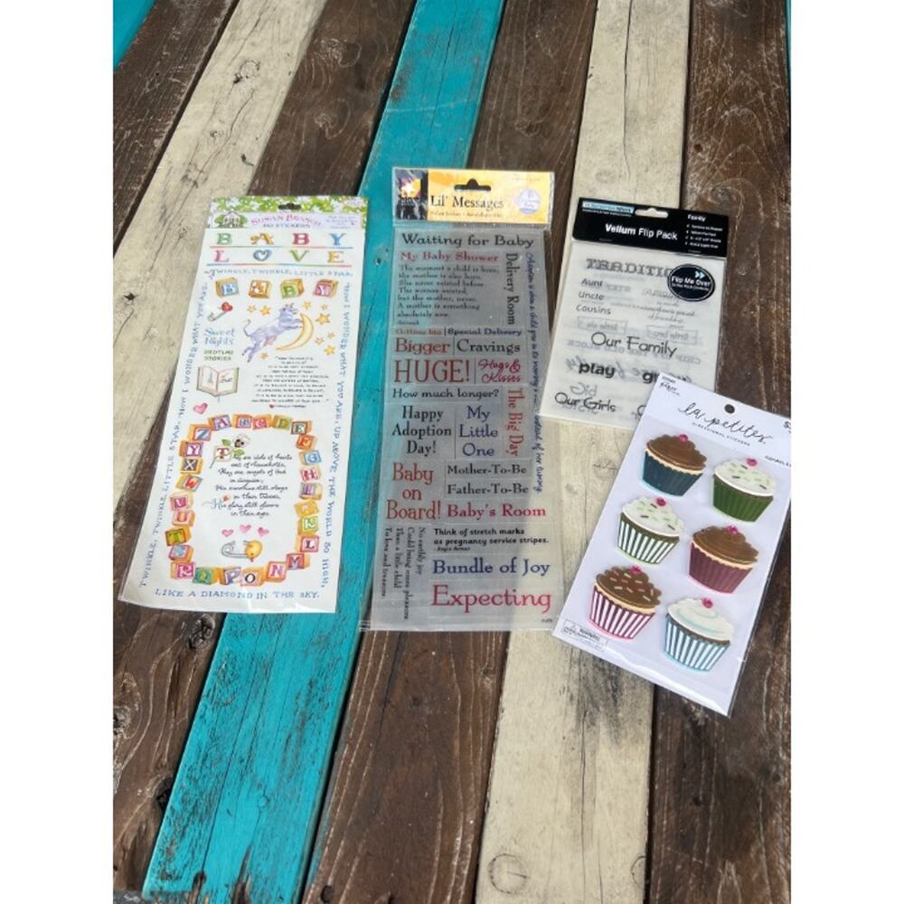 Bundle of 4 New In Package New Baby Scrapbooking  Stickers  Dimensional Stickers